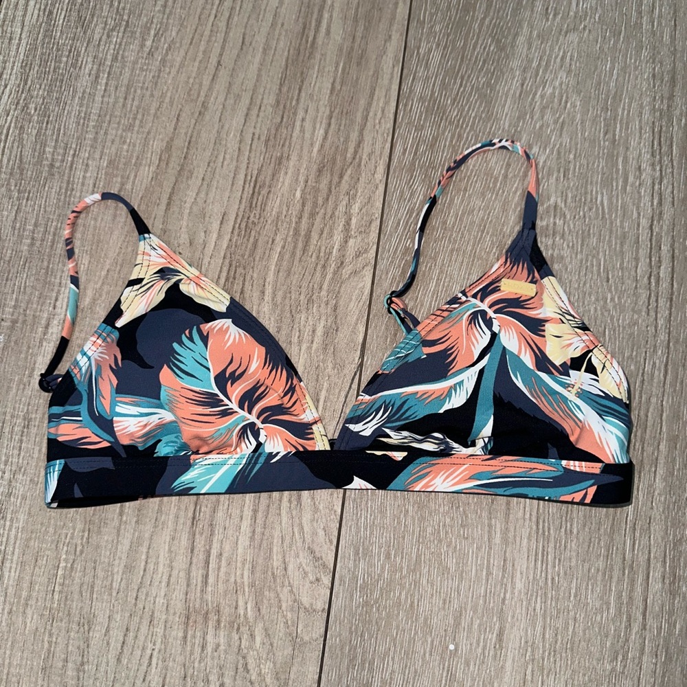 Roxy Leaf Patterned Bikini Top - image 1
